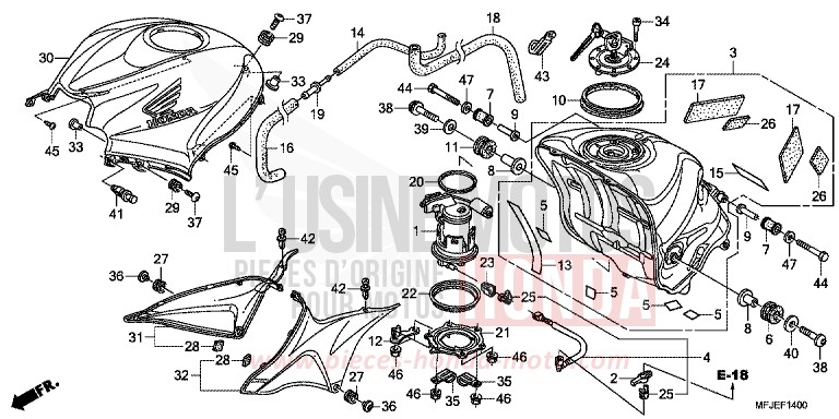 KRAFTSTOFFTANK von CBR600RR ABS GRAPHITE BLACK (NHB01) von 2012